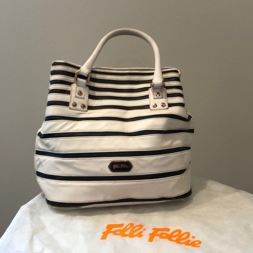 Striped leather Handbag